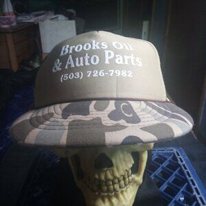 Deadstock Vintage Brooks Oil & Auto Parts Camouflage Rope Trucker Hat Cap